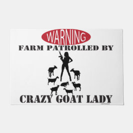 Felpudo Granja de advertencia patrullada por Crazy Goat La