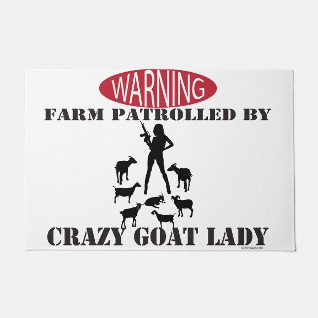 Felpudo Granja de advertencia patrullada por Crazy Goat La (Anverso)