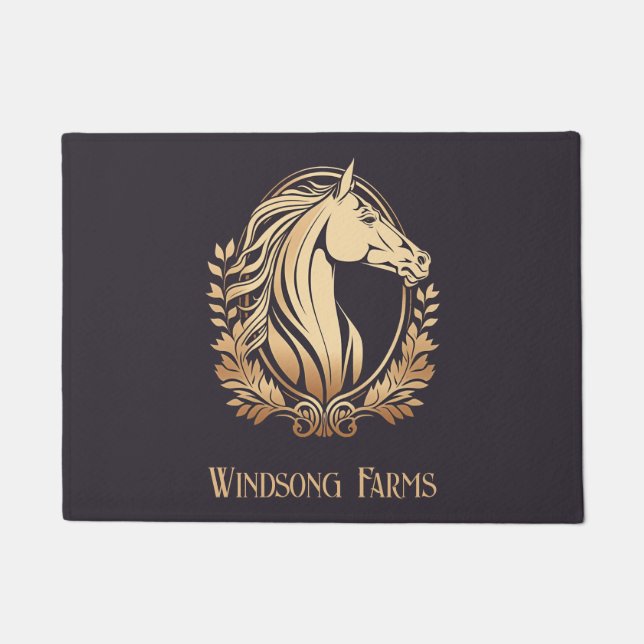 Felpudo Granja de Caballos de Lujo Personalizada (Anverso)