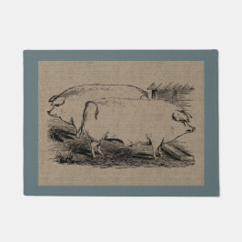 Felpudo Granja de cosecha Vintage Hogs Granja y Mascotas