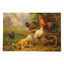 Granja de un ojo vigilante gallo gallinas Carl Jut