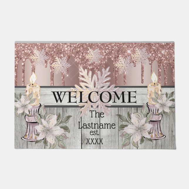 Felpudo Granja rural Winter Wonderland (Anverso)