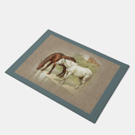 Felpudo Granja y Mascotas de Caballos Vintage