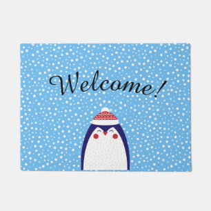 Felpudo Grasa de bienvenida de penguin para festividades a