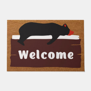 Felpudo Grasa de bienvenida del oso, dorso del oso, regalo