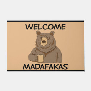 Felpudo Grasa de bienvenida del oso, dorso del oso, regalo
