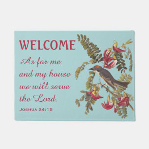 Felpudo Gray Kingbird y la Biblia Verse Doormat