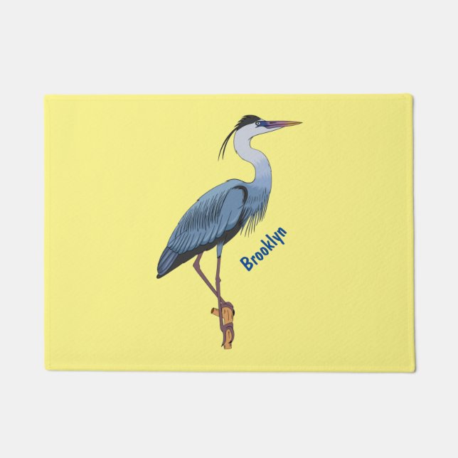 Felpudo Great blue heron cartoon illustration (Anverso)