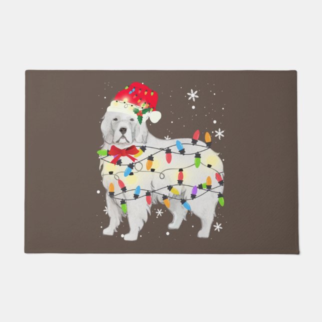 Felpudo Great Pyrenees Dog Christmas Light Xmas Mom Dad (Anverso)