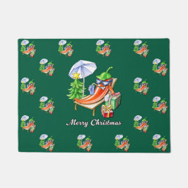 Felpudo Green All-Over-Print Merry Christmas Pepper