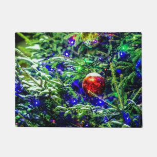 Felpudo Green Christmas Tree Red Ball
