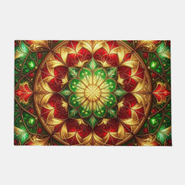 Felpudo Green Red Decorative Holiday Doormat