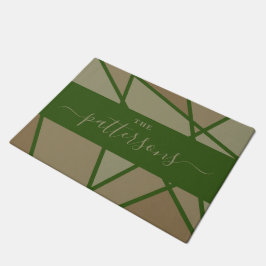 Felpudo Green Stained Glass Imitation Welcome Home Family