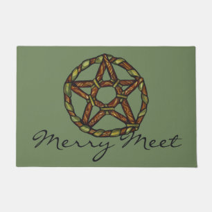 Felpudo Green Witch Pentacle Nature Wicca