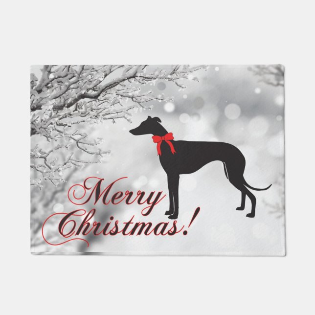 Felpudo Greyhound Merry Christmas (Anverso)