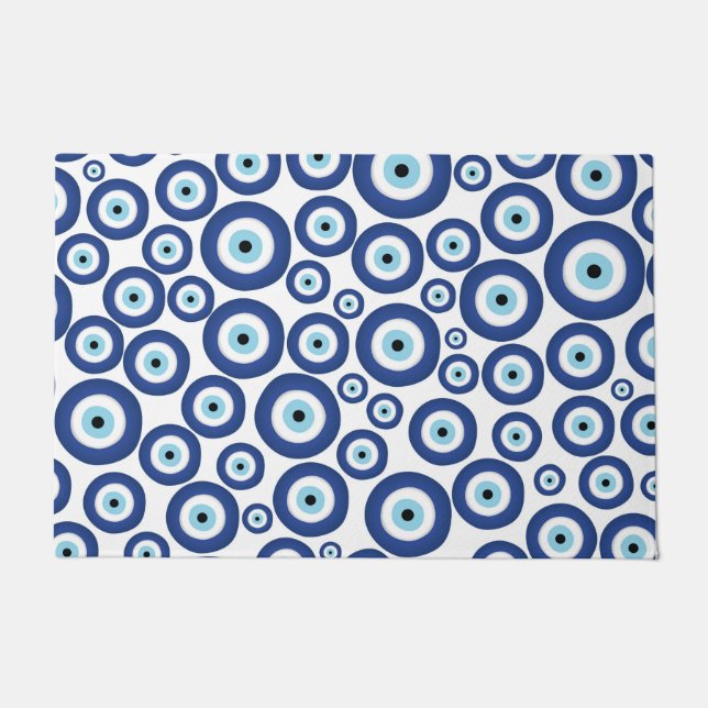 Felpudo Griego Mati Mataki - modelo de mal de ojo de (Anverso)