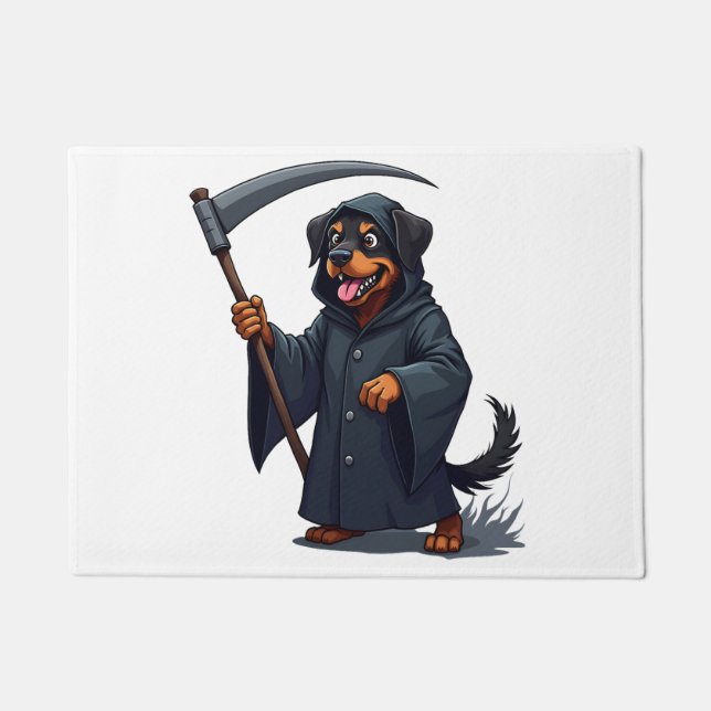 Felpudo Grim Reaper Rottweiler Dog (Anverso)