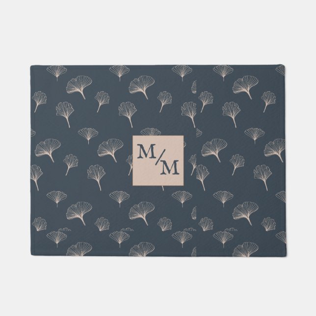 Felpudo Gris azul de hierro forjado Gingko (Anverso)