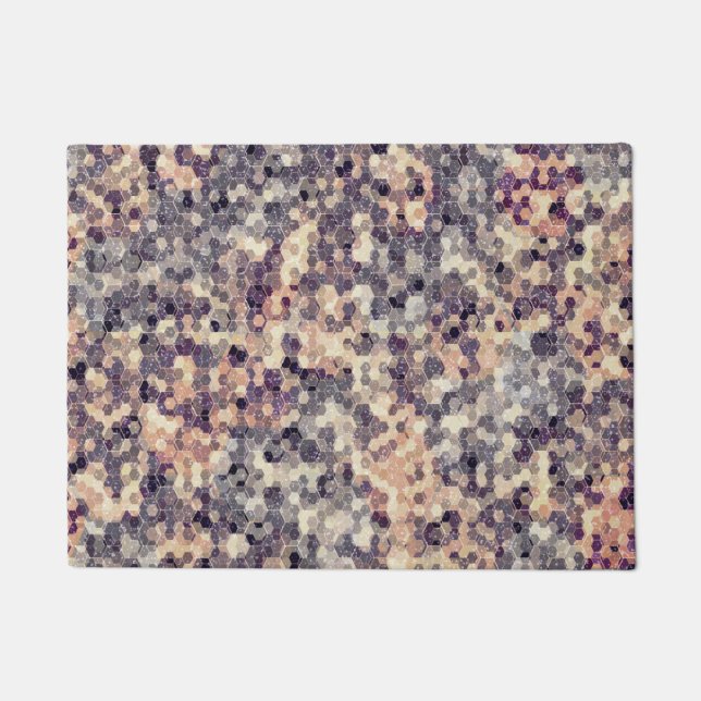 Felpudo Gris, beige geométrico  (Anverso)