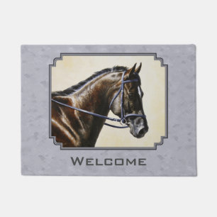Felpudo Gris del caballo deportivo de Dark Bay