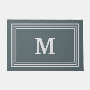 Felpudo Gris elegante Monogramado Doormat