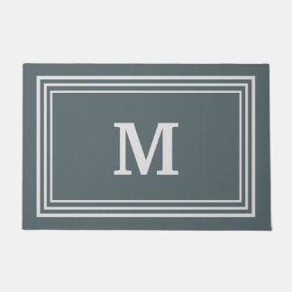 Felpudo Gris elegante Monogramado Doormat