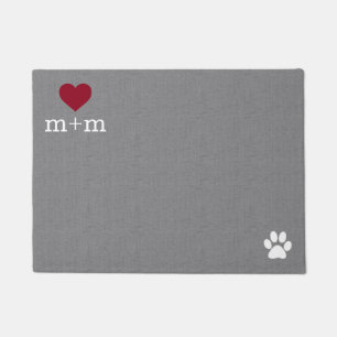 Felpudo Gris Mascota Mat de bienvenida personalizada al co