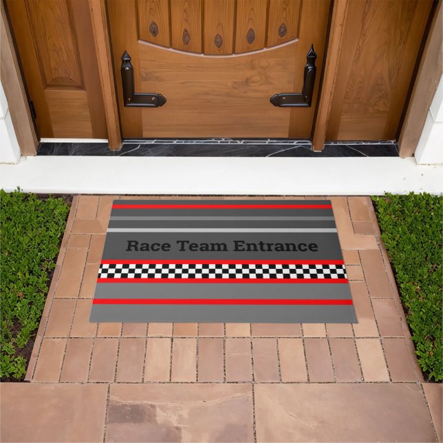Felpudo Gris oscuro con banda roja (Exterior)
