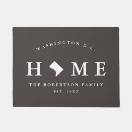 Felpudo Gris y White Washington D.C. Map Mat, Doormat