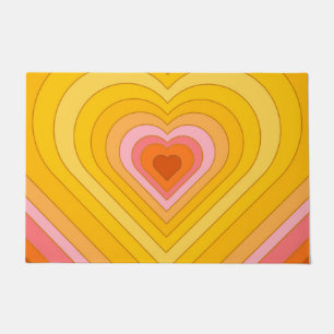 Felpudo Groovy Retro Layered Heart
