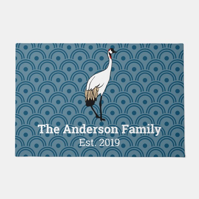 Felpudo Grúa y vieiras japonesas | Personalizado (Anverso)