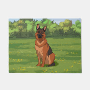 Felpudo GSD de pastor rojo y negro alemán