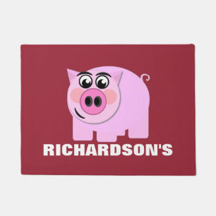 Felpudo Guarro rosado personalizada