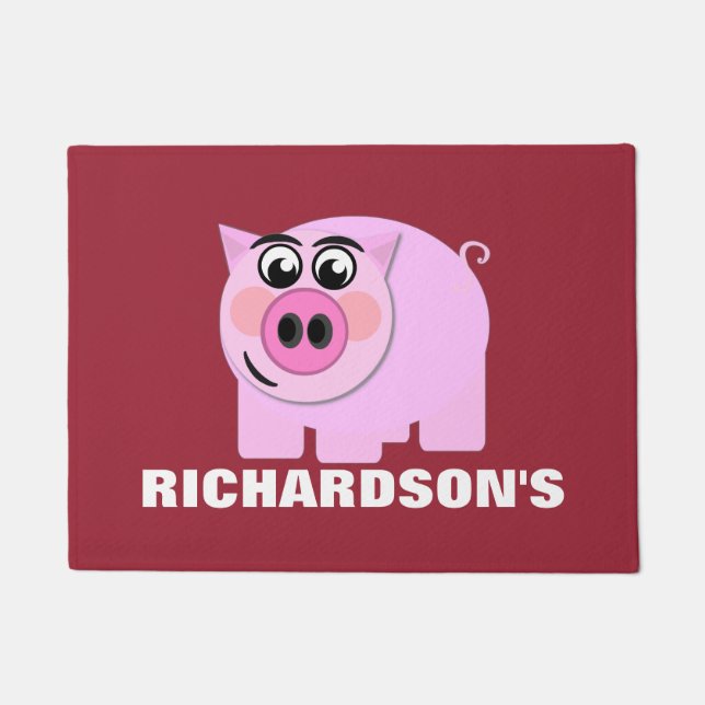 Felpudo Guarro rosado personalizada (Anverso)
