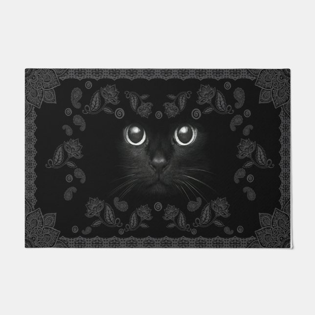 Felpudo Guay All Black Cat Doormat, Kitten (Anverso)