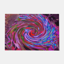Felpudo Guay Red, Blue and Pink Abstract Floral Swirl