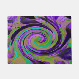 Felpudo Guay Retro Purple and Chartreuse Liquid Art Swirl