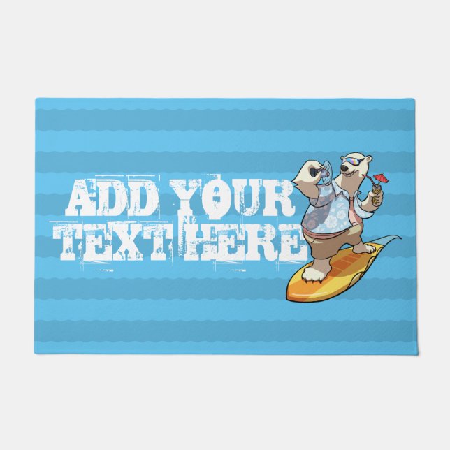 Felpudo Guay Surfing Polar Bear con Personalizado de cócte (Anverso)