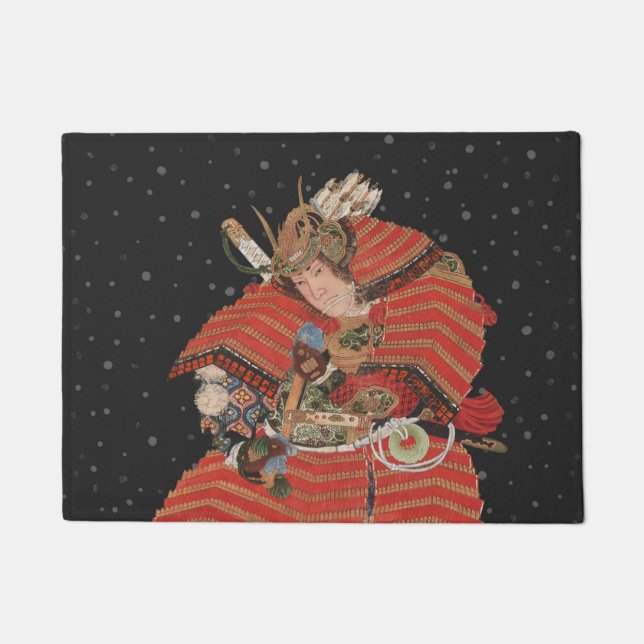 Felpudo Guerrero samurai vintage arte japonés (Anverso)