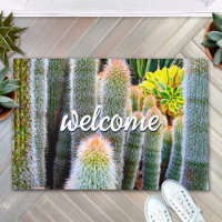 Guión de bienvenida con foto de cerca de cactus ve