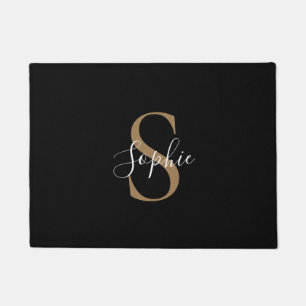 Felpudo Guión de monograma personalizado elegante personal