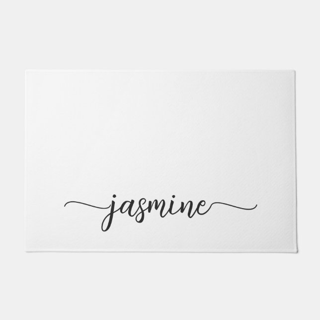 Felpudo Guión del nombre del monograma del Personalizado b (Anverso)