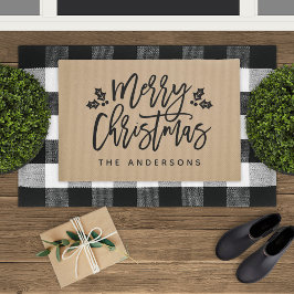 Felpudo Guión moderno Feliz Navidad personalizado