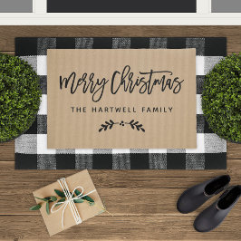 Felpudo Guión moderno Feliz Navidad personalizado