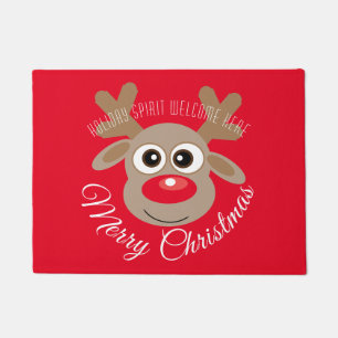 Felpudo Guión rojo de Navidades de Personalizados de renos