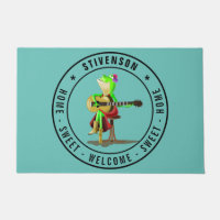 Guitar Frog Welcome Doormat Sweet Home