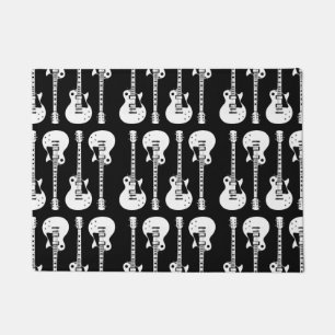 Felpudo Guitarras Eléctricas Gráfico en Blanco