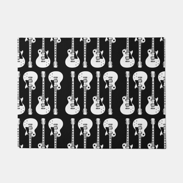 Felpudo Guitarras Eléctricas Gráfico en Blanco (Anverso)