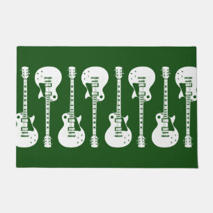 Felpudo Guitarras Eléctricas Gráfico en Blanco