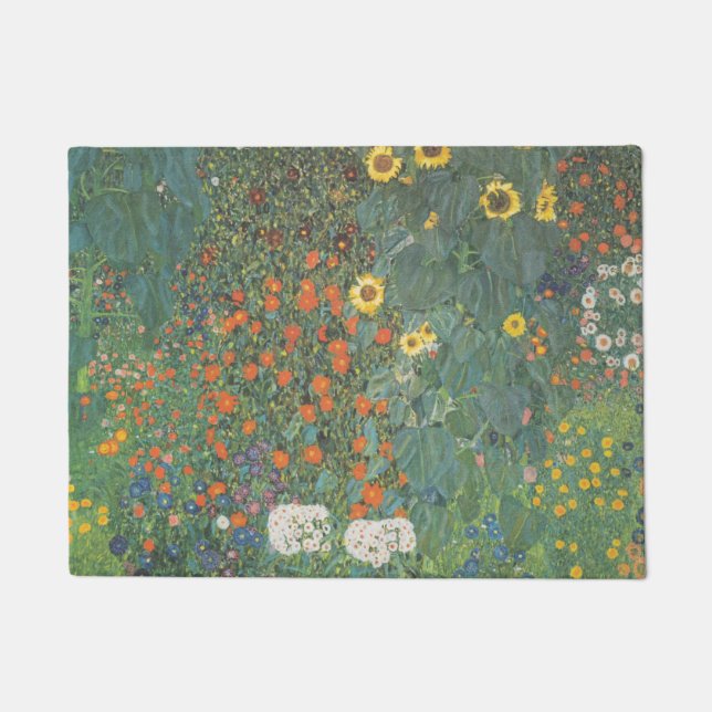 Felpudo Gustav Klimt Garden Con Sunflowers Original (Anverso)
